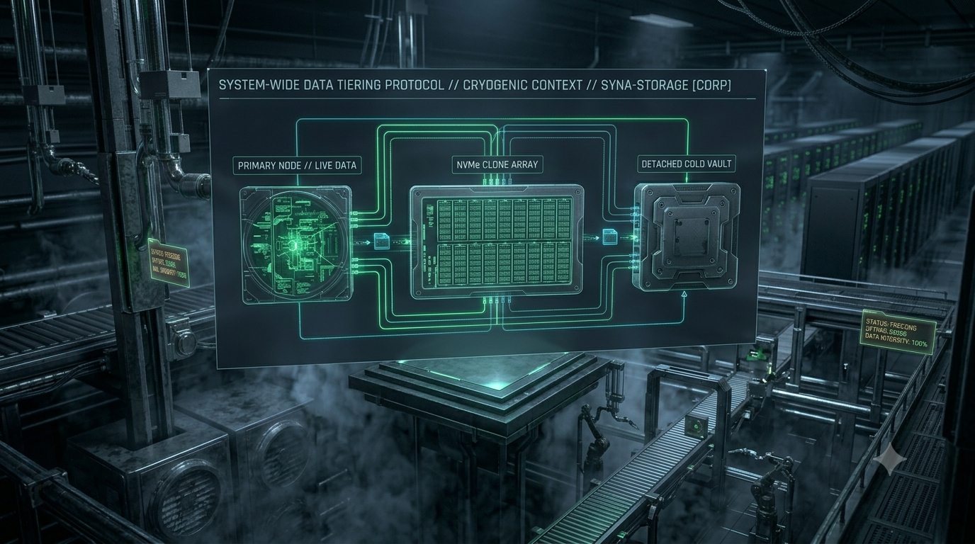 Technical visualization map of the 3-2-1 infrastructure backup strategy rules