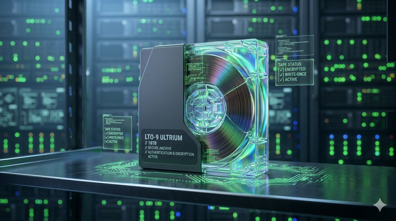 Modern LTO magnetic tape cartridge layout