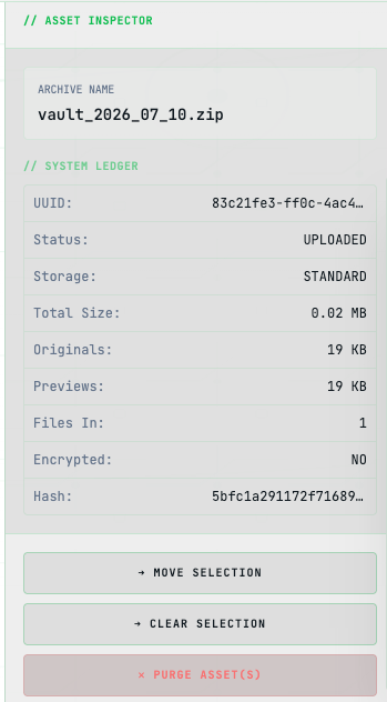 Single Asset Inspector View