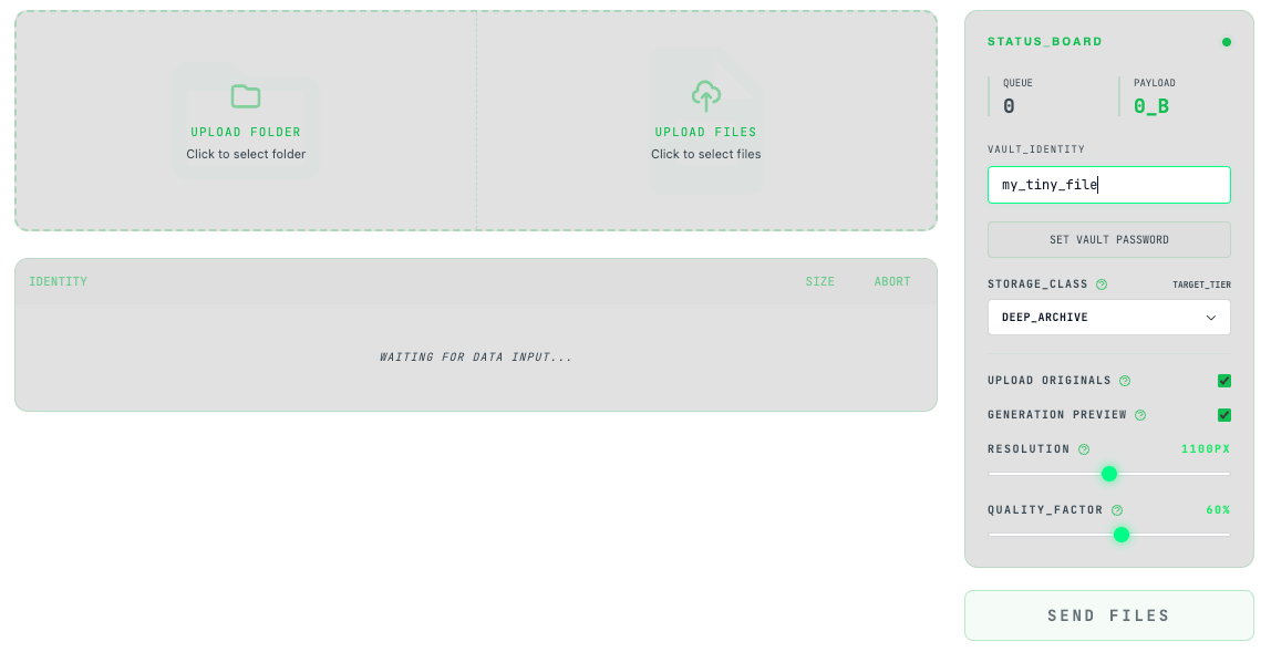 Upload Console Interface